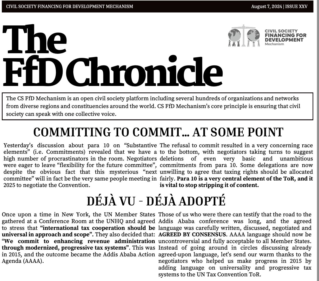 The FfD Chronicle: August 7th